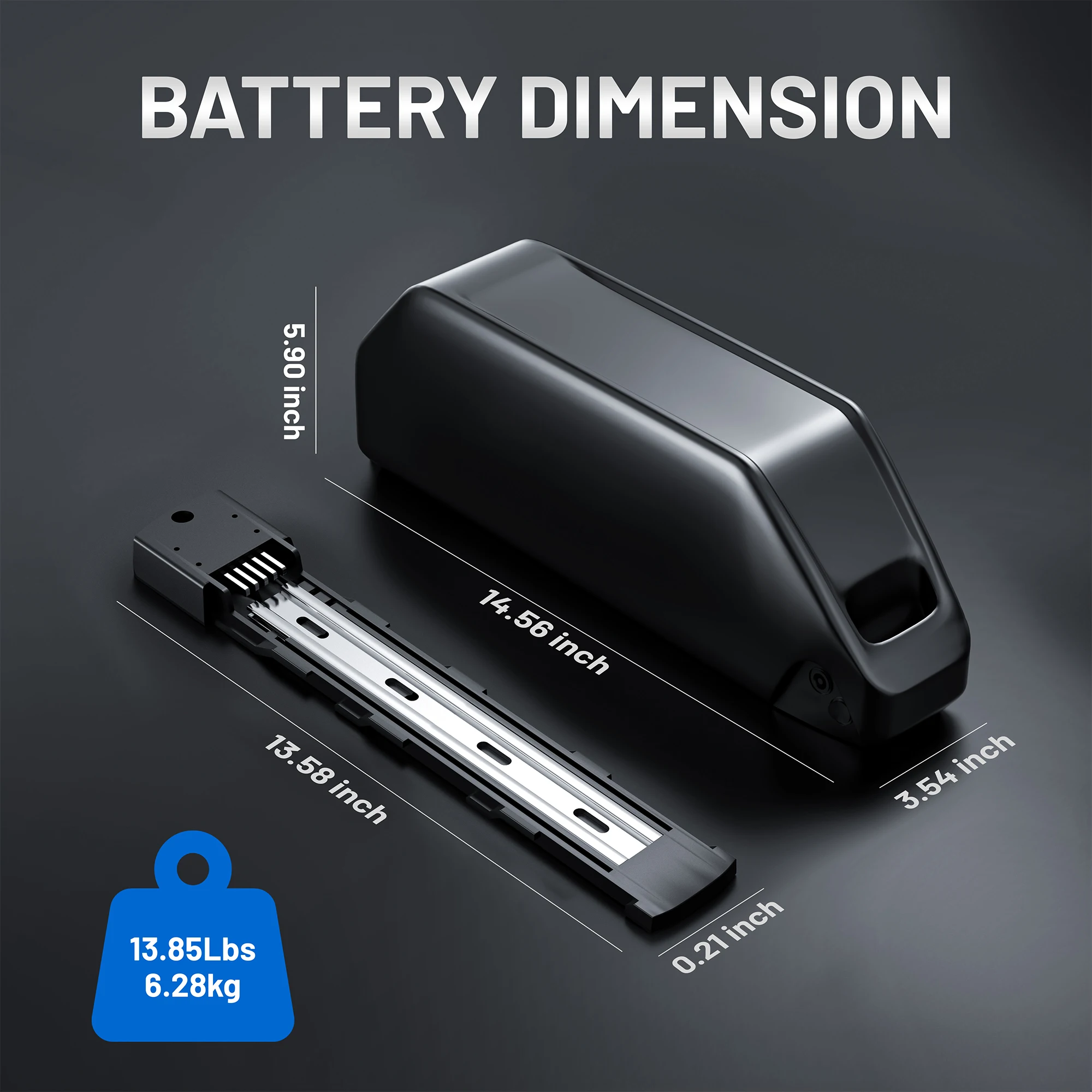 52V 20Ah 25Ah Lithium EBike Battery with 21700 Cells 50A BMS 50G Cells & Charger for 100W-2500W Motor