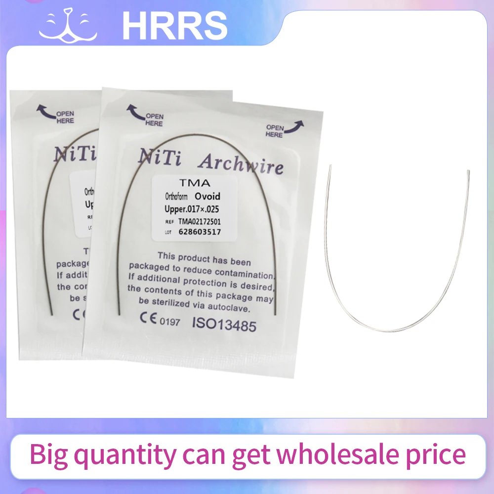 2Packs 2Pcs Orthodontic Wire TMA Ti-Mo Wire Dental Wire (1Pack Upper+1Pack Lower)