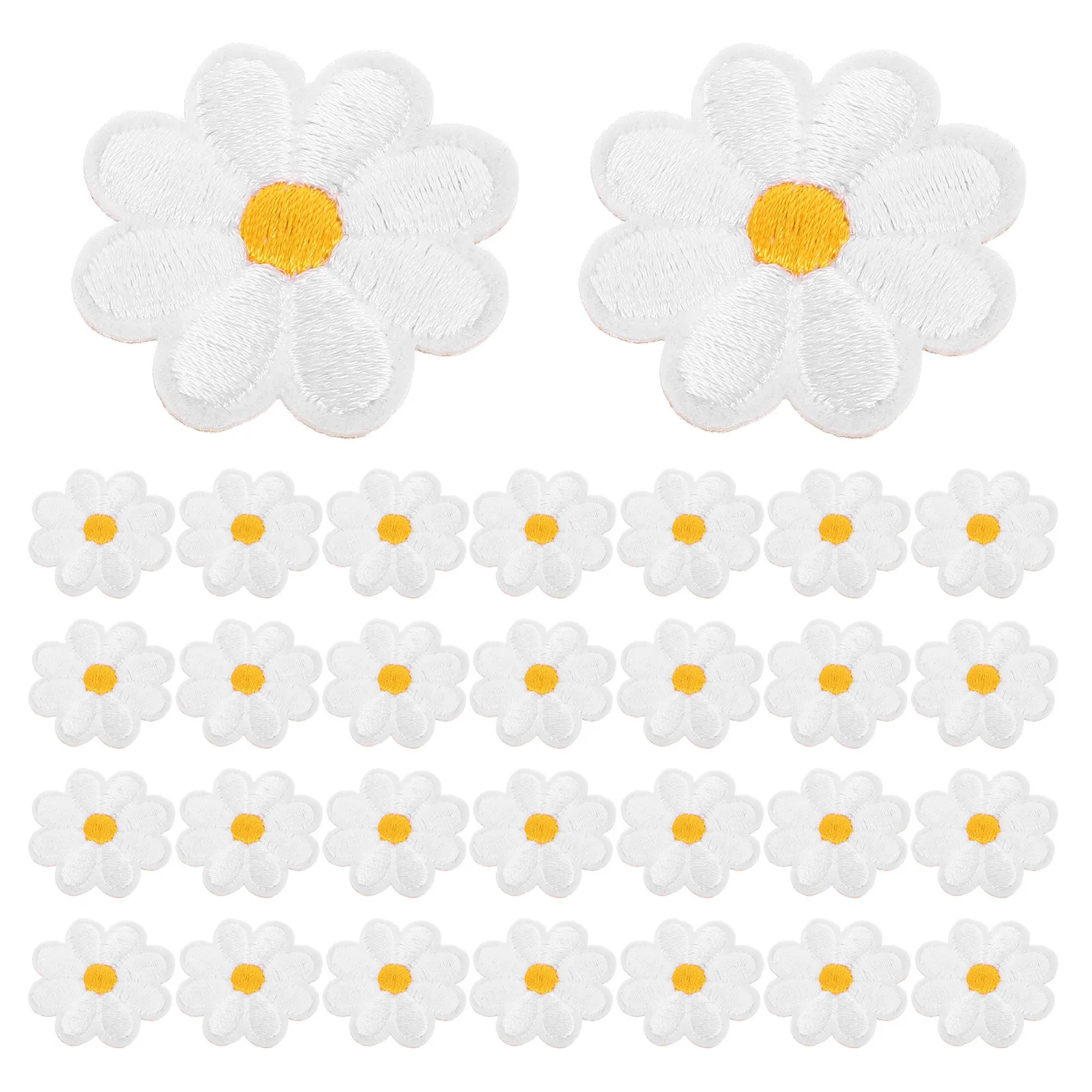 

50Pcs Embroidered Daisy Applique Patches Tiny Floral Design for Clothes Jackets Jeans Bags Caps Sewing DIY Decoration