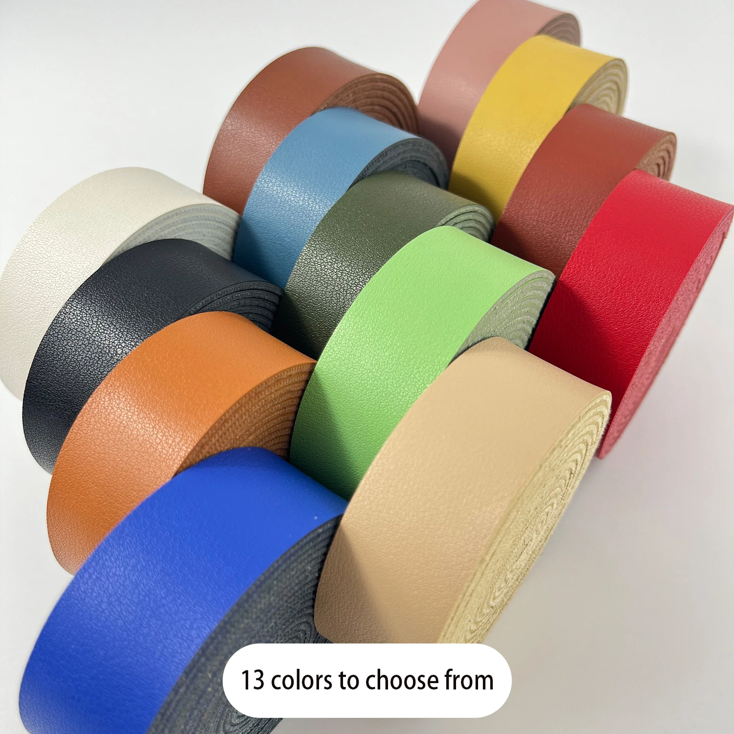 1 rollo de tira de PU de cuero sintético de una cara con textura Napa de 2,5 cm de ancho, 2mm de espesor para accesorios DIY, correa para bolso, Collar para mascotas