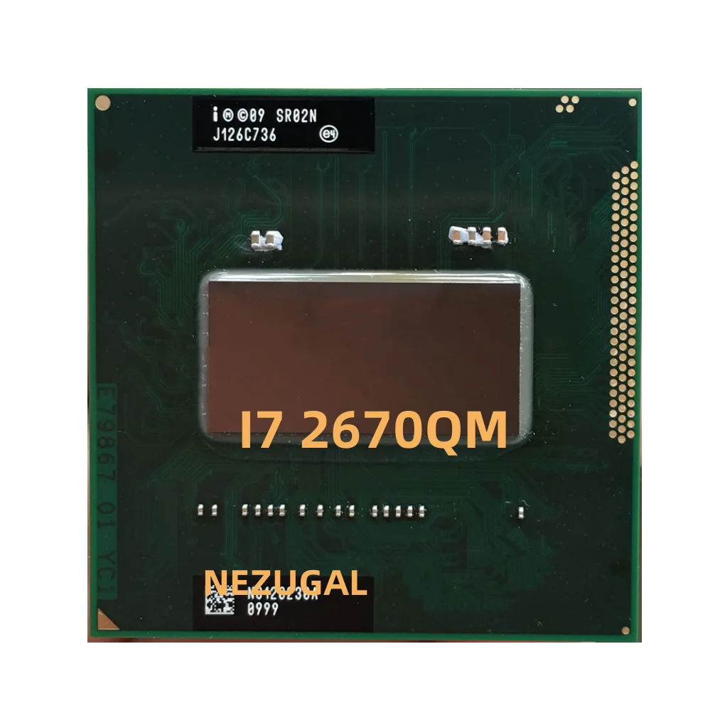 I7-2670QM i7 2670QM SR02N 2.2 GHz czterordzeniowy ośmiordzeniowy procesor CPU 6M 45W gniazdo G2 rPGA988B