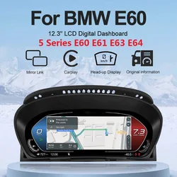 12.3 ''Digital Dashboard For BMW 5 Series E60 E61 E63 E64 blue light anti-glare screen Car Instrument Cluster Panel Cockpit Voor