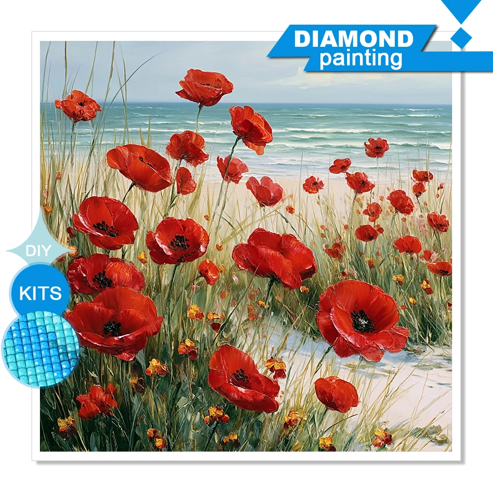 Huacan Diamond Painting Flower Complete Kit Embroidery Sale Landscape Decoration For Home Rhinestone Pictures