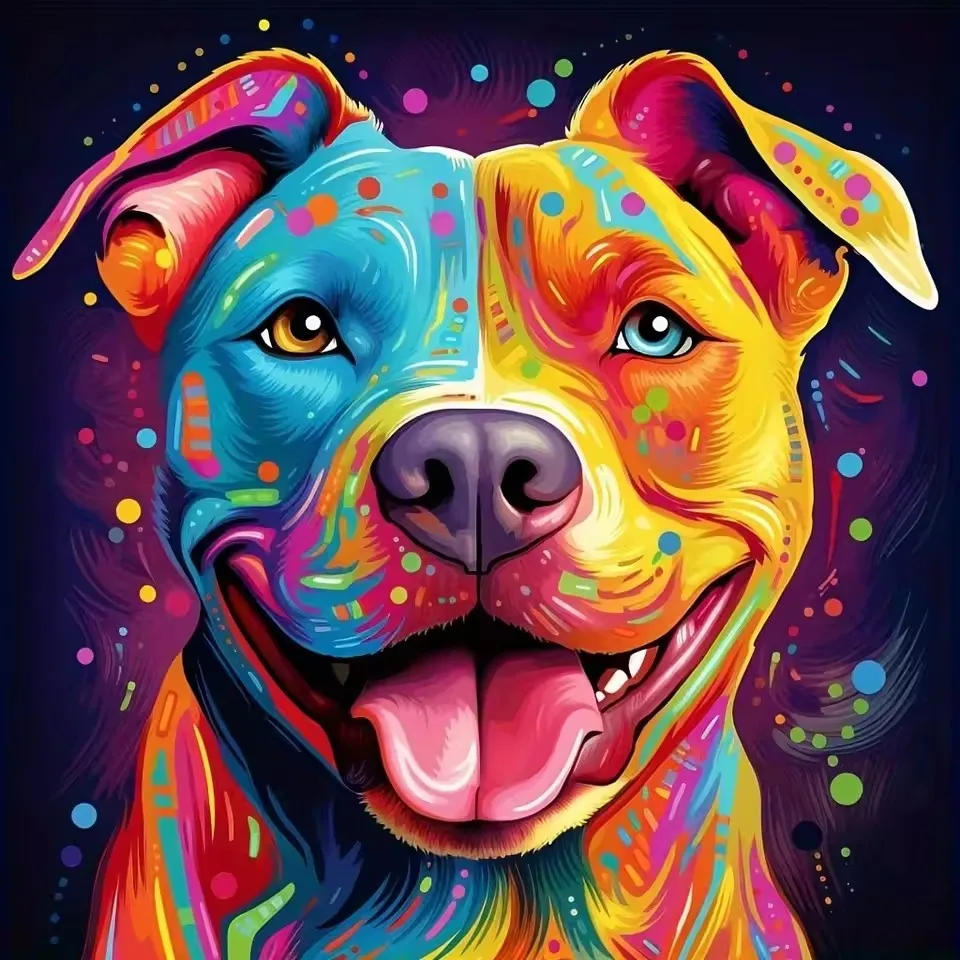 

CHENISTORY 5D DIY Diamond Embroidery Cross Stitch Mosaic Dog Full Square/Round Diamond Painting Animal Pictures On The Wall
