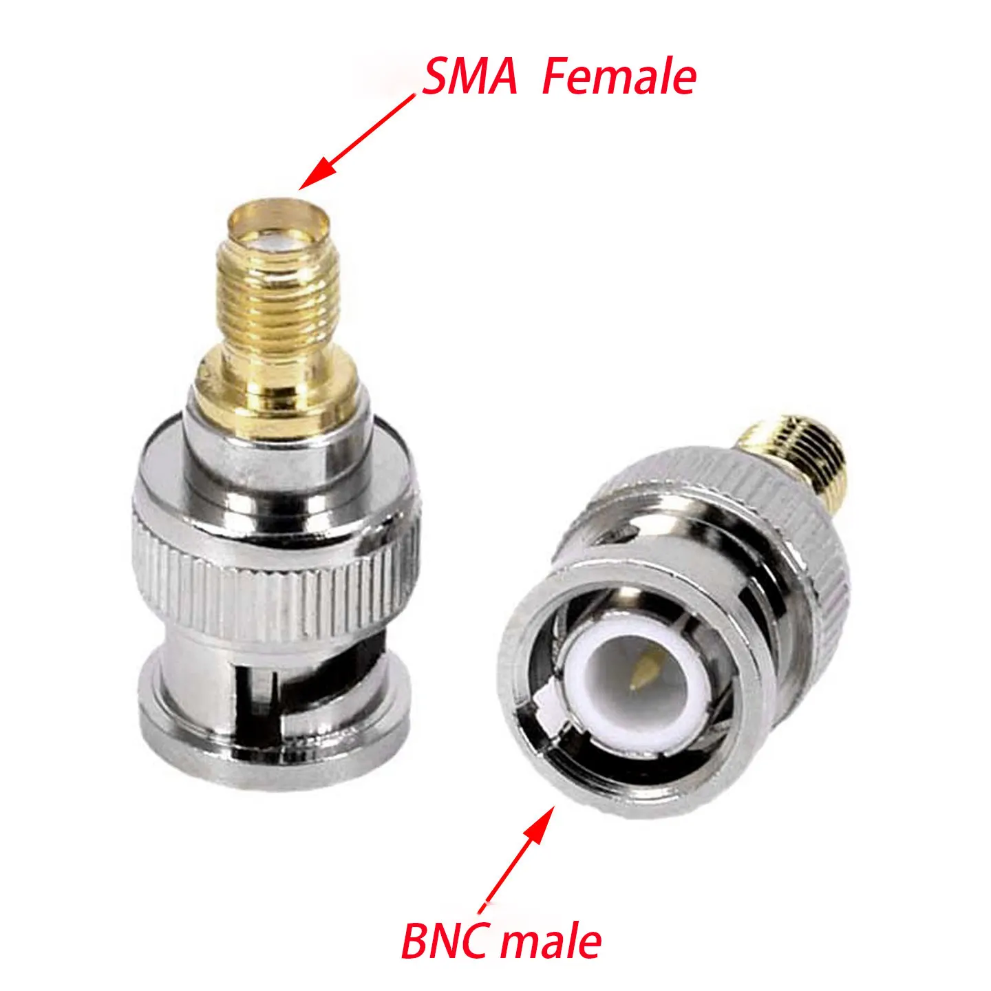 BNC Male to SMA Female Adapter BNC/SMA-JK 50 Ohm RF Coaxial Connector for Two Way Radio Walkie Talkie Ham Radio Signal Generator