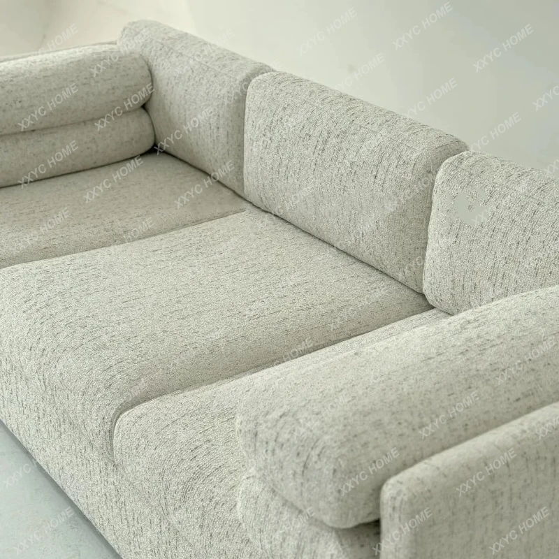 L  straight row knitted cotton and linen lazy casual retro old money wind living room sofa