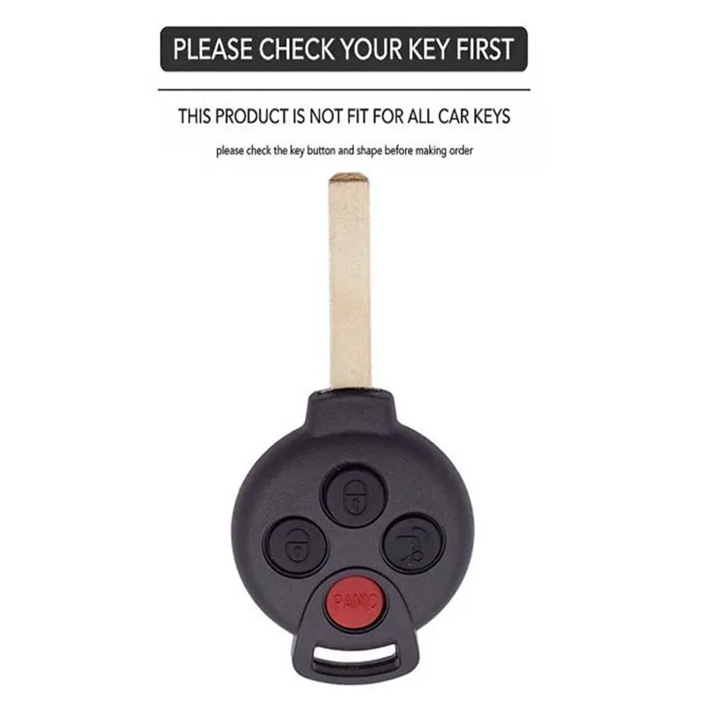 New 4 Buttons Silicone Car Key Case Cover for Benz Smart 450 City Coupe Cabrio Crossblade Fortwo Roadster K for Benz Brabus 451