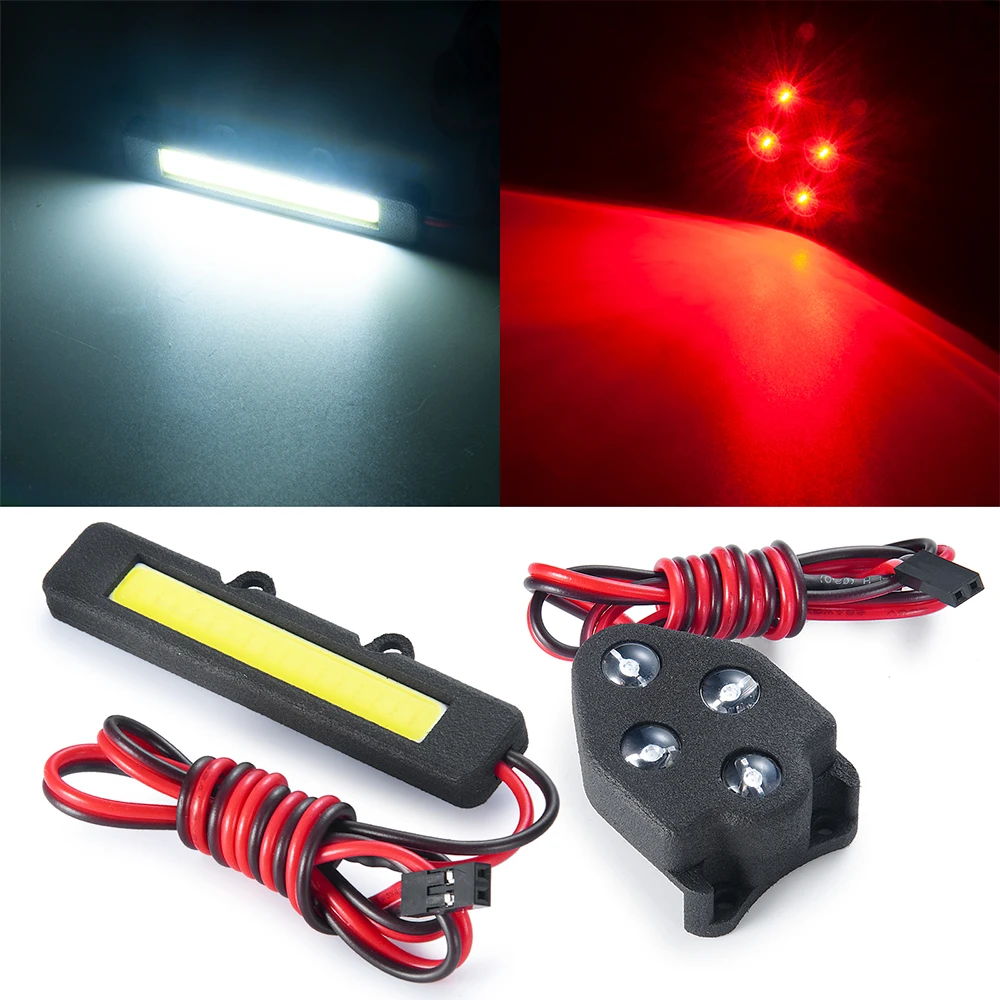 YEAHRUN Front Rear LED Light Spotlight Headlight Taillight Set For 1/8 Sledge RC Crawler Car Decoration DIY Parts