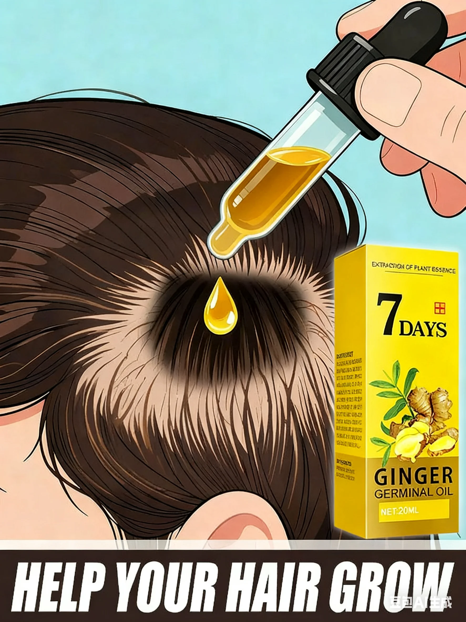 

3ND Ginger Hair Serum Anti Hair loss Baldness Regrowth Hair Care Oil Repair Damaged Scalp For Improves The Scalp Environment