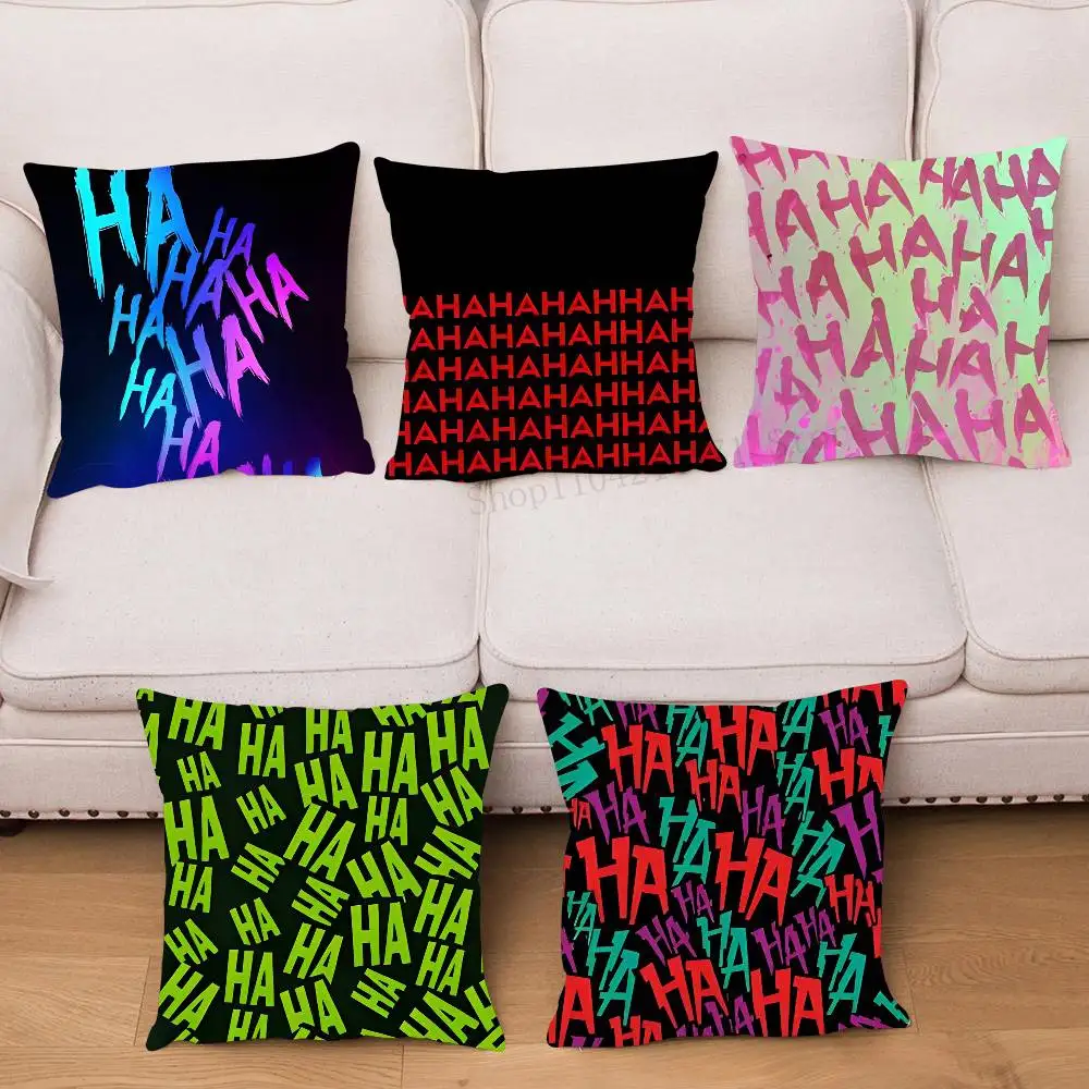 Hahaha Script Pillow Case Fashion Square Pillowcase Bedroom Sofa Room Ins Decoration Leisure