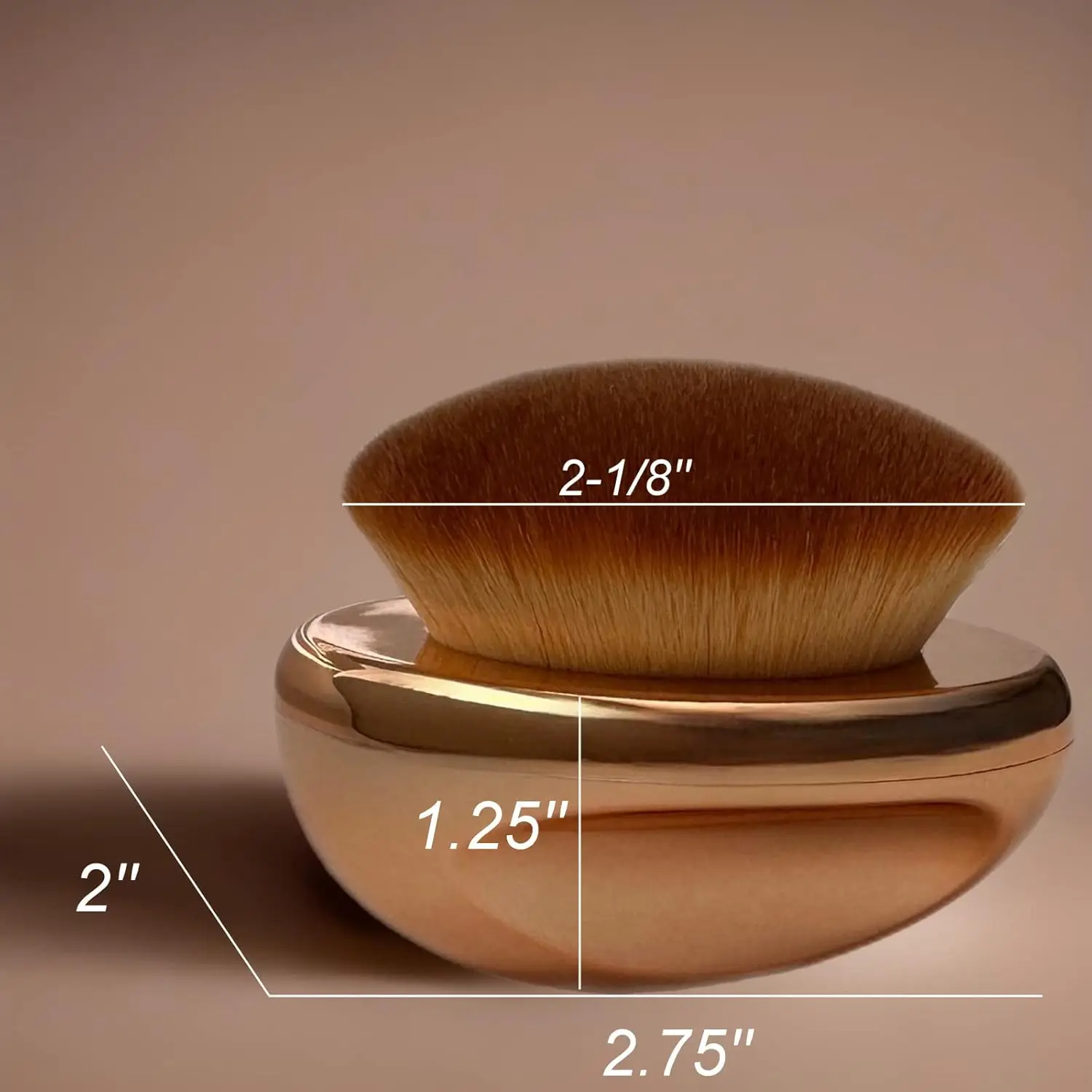 Foundation Brush Palm Makeup SOFT Kabuki Dome Shaped Face Body Shimmer Oil SPF Blush Bronzer Highlighter Blending Self-Tanner Buffing Liquid Powder Cream Streak-Free Cosmetic Application -Rose Gold