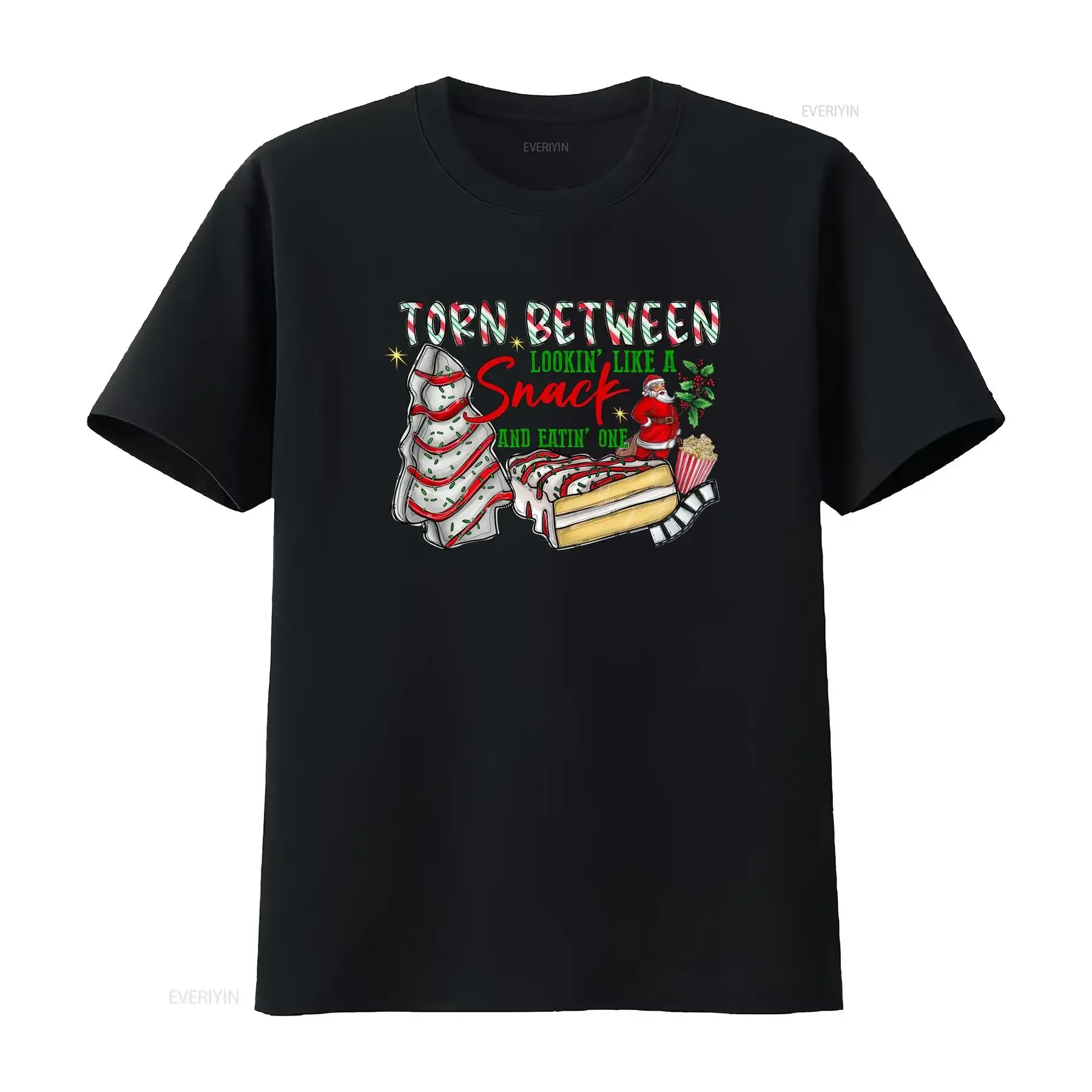 Christmas Tree Cake Torn Between Lookin' Like a Snack and Eatin' One T Shirt Funny  vintage Washed designer clothes Comfortable