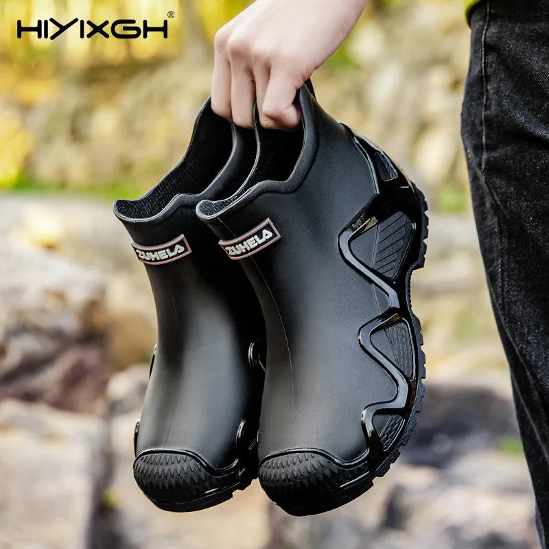 Thickened Men's Rain Boots Outdoor Waterproof Shoes Wear-resistant Fishing Rubber Shoes Non-slip and Comfortable Water Boots New