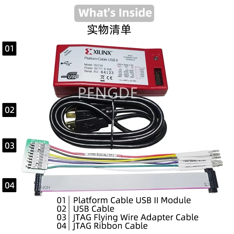 Spot HW-USB-II-G DLC10 Xilinx Platform Cable II FPGA/CPLD Downloader