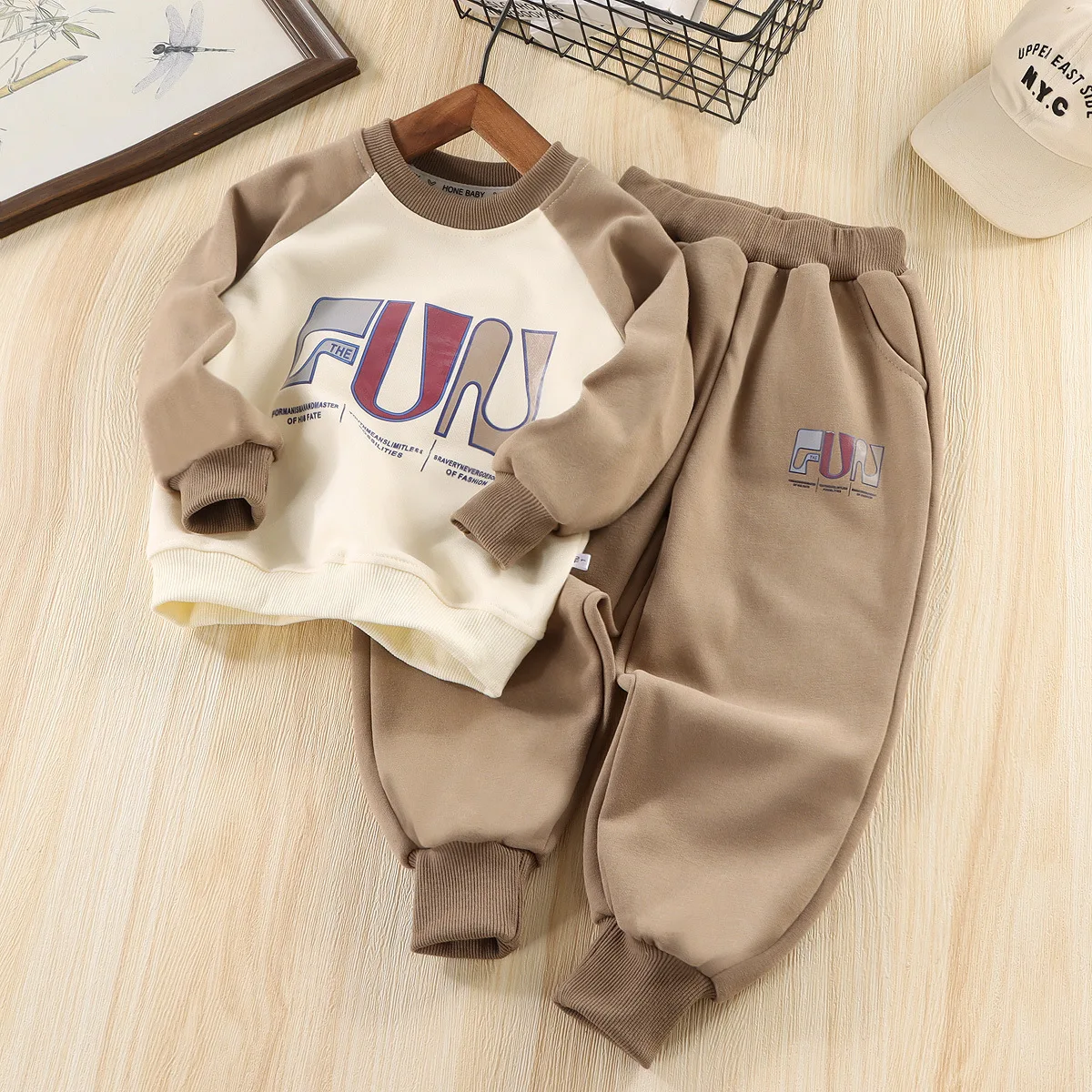 جديد الكورية نمط الاطفال هوديي مجموعة الخريف قطعتين الزي للجنسين ربيع الخريف الملابس الاتجاه مجموعة ملابس غير رسمية للأطفال #3