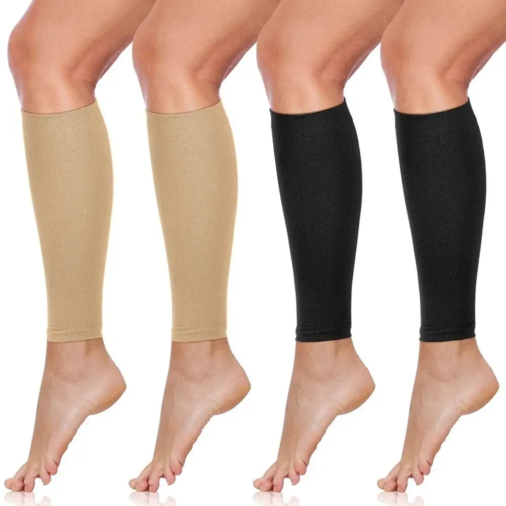 

20-30mmHg Calf Compression Sleeve 2 Levels Pressure Lightweight Breathable Footless Compression Socks Nurse Socks Varicose Veins