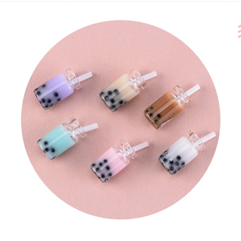 

8PCS Milkshake Keychain Resin Pendant C y Hanging Pendant Color Hanging nament Jewelry Accessories Coworker Gifts