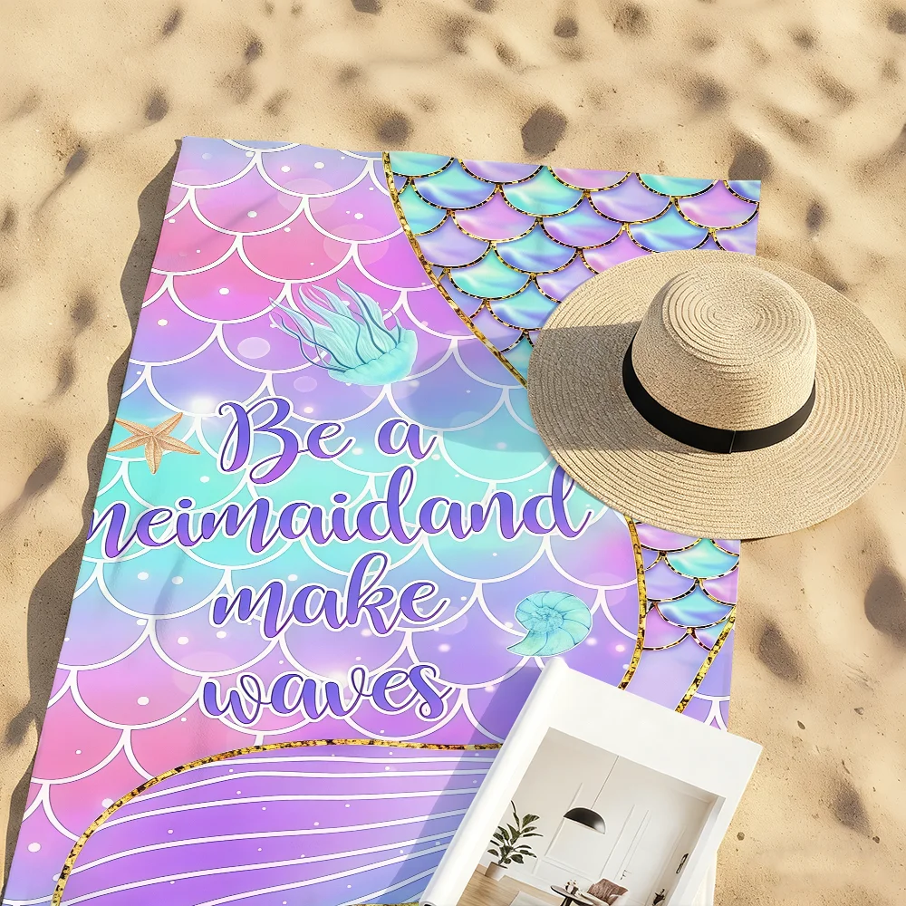 The Enchanting Mermaid Shines Towel Quick Drying Beach Towels Are Suitable For Swimming Pools Camping Yoga And The Gym