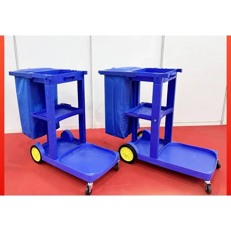 Multifunctional trolley cleaning cart Hotel lobby cleaning linen cart thickened