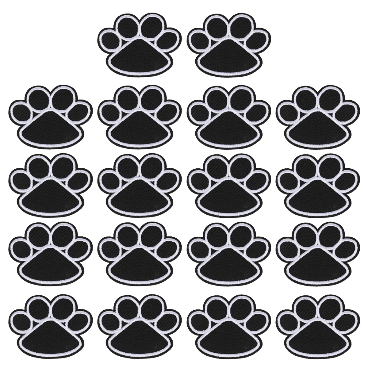 

20 Pcs Dog Paw Iron On Patches for Jeans Shirts Bags Embroidered Clothing Stickers Garment Accessories Craft Sewing Supplies