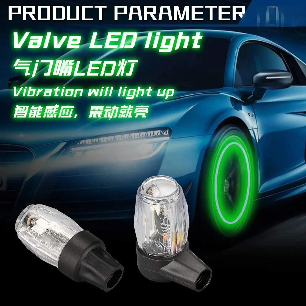 

Bicycle Bike LED Lights Tire Valve Cap Flashlight Auto Car Motorcycle Tire Air Valve Wheel Spokes Light Bike Accessories