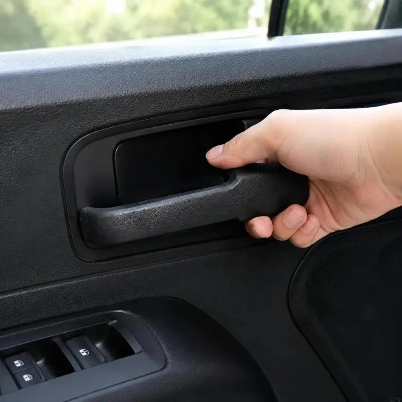 Interior Car Door Handle Replacement with Engineered Plastic Construction, Clip-On Mounting, and Black Textured Finish X37F
