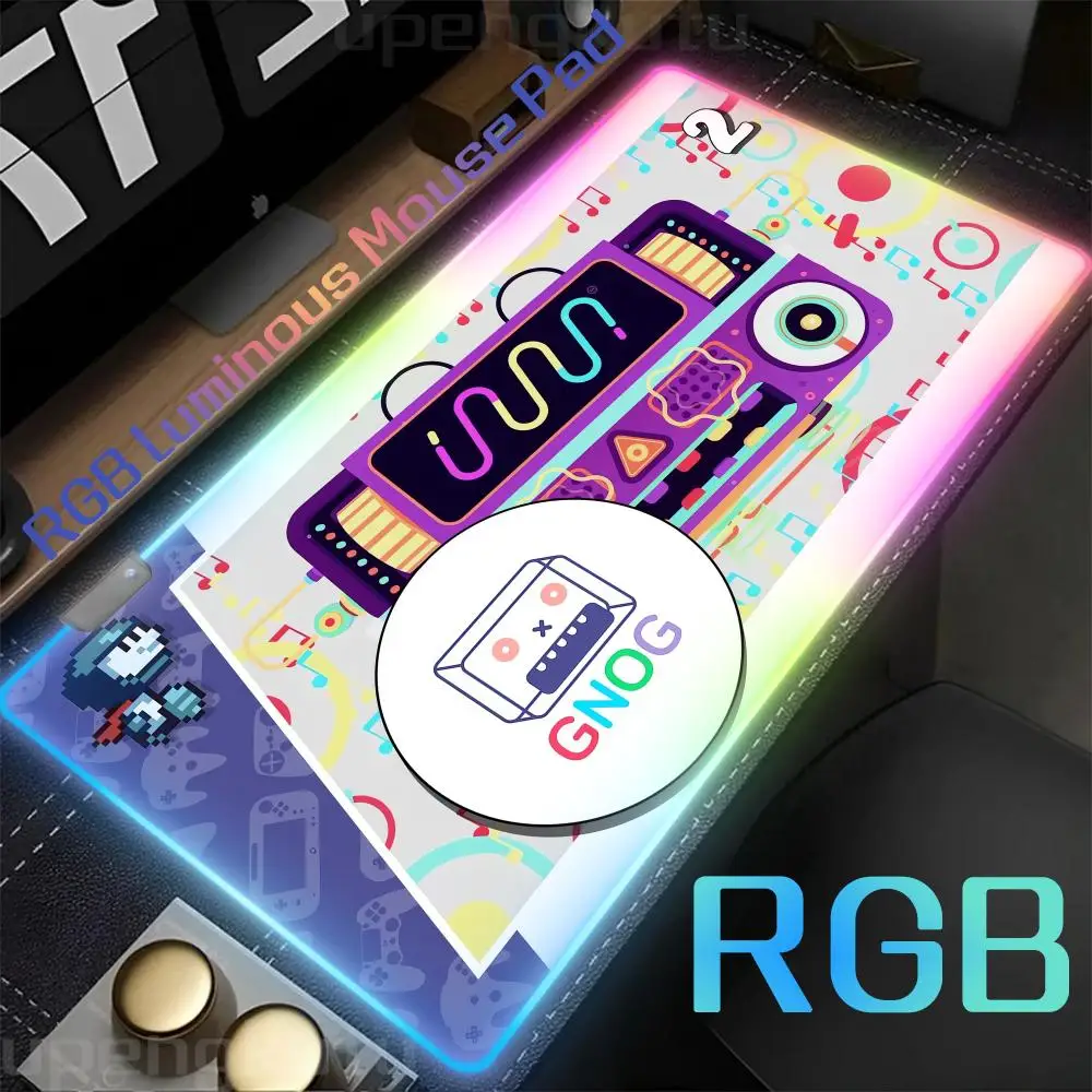 

RGB Non-Slip Rubber Mice Pad Desk accessories Edge locking mouse mat GNOGs pk control Purple art Mouse DIY games computer Pad