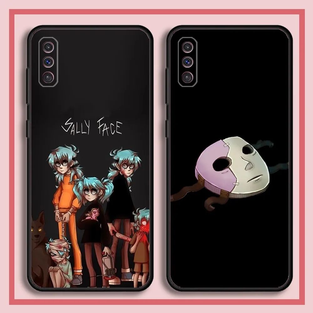 Sally Face Game Phone Case For Samsung S23,23,22,30,21,10,9,Note20 Ultra,Lite,Ultra,5G,Plus,FE,Black Soft Case