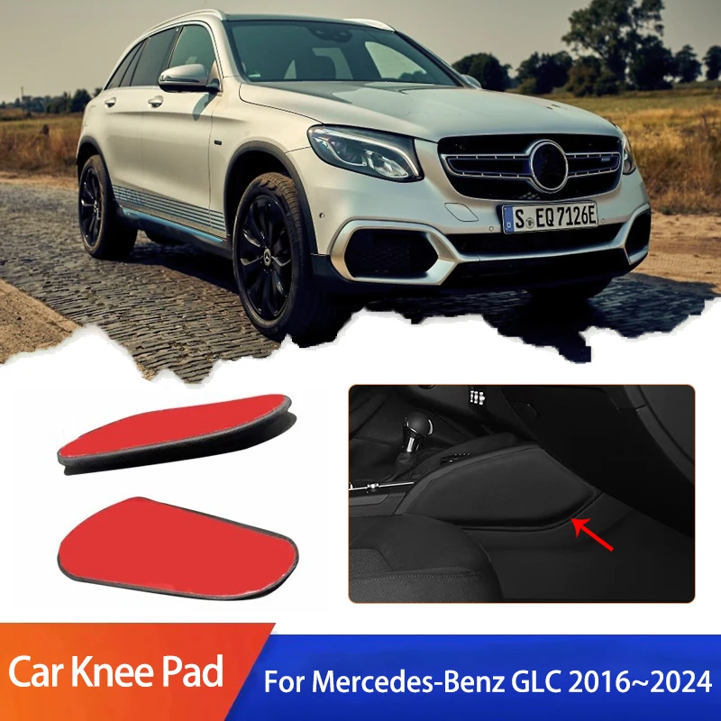 

For Mercedes-Benz GLC MK1 1th X253 2016~2024 Car PU Lether Center Control Leg Knee Rest Cushions Elbow Pad Thigh Support Cushion