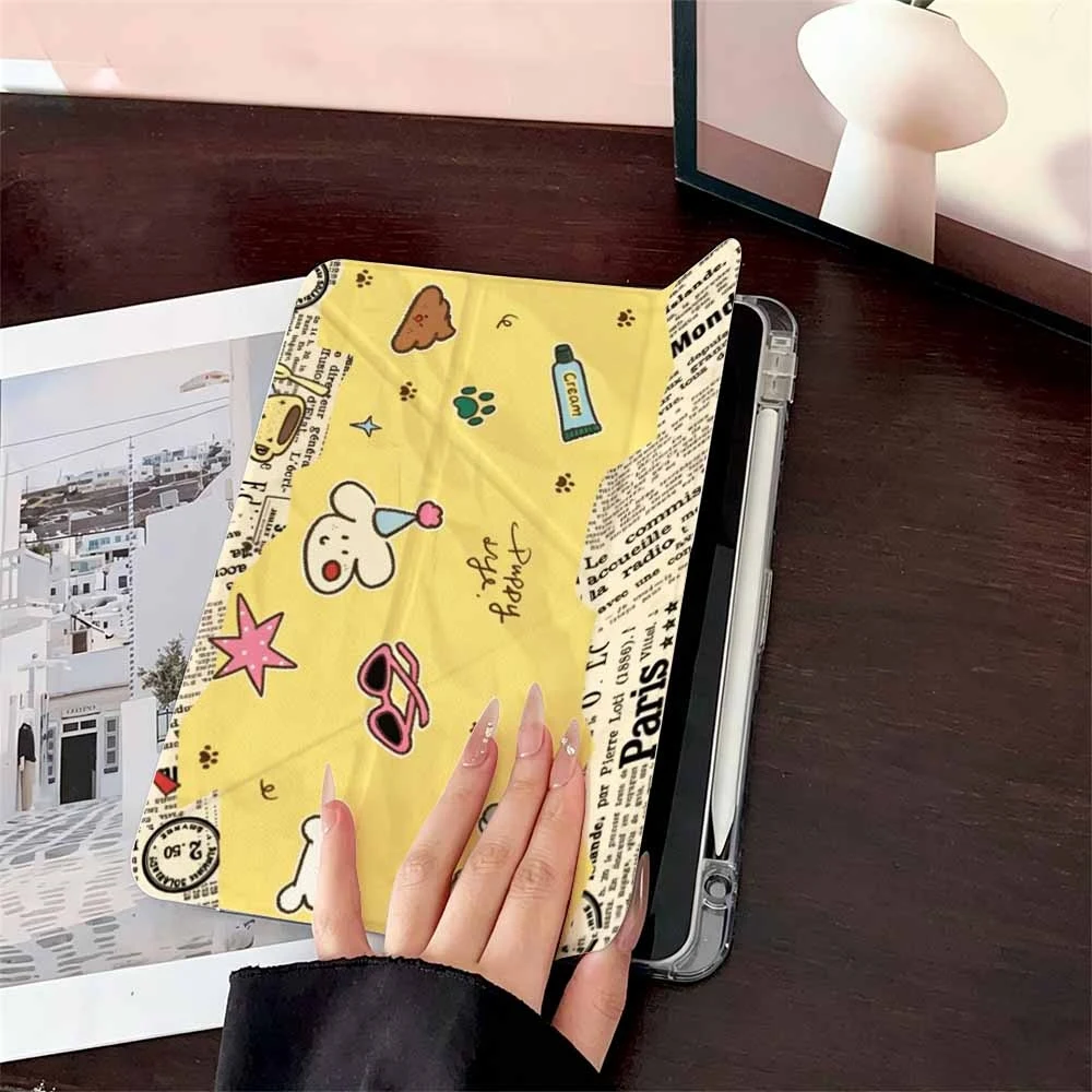 Yellow Party Stickers For Samsung Galaxy Tab A8 A9 A11 S6 S7 S8 S9 S10 FE Plus Lite Protective With Pen Slot Tablet Case