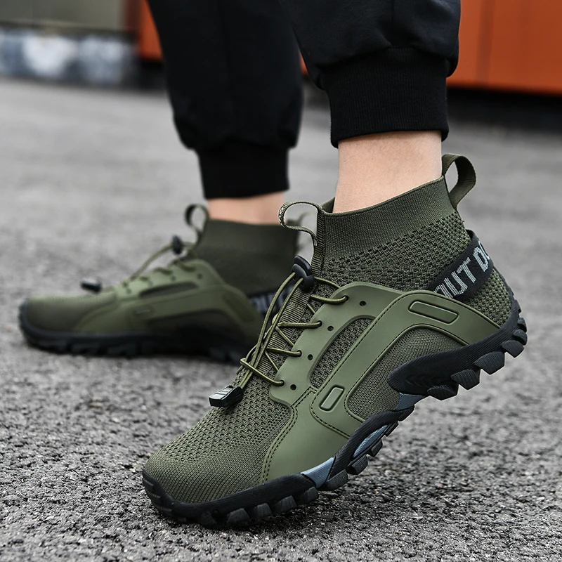 2025, Outdoor-Wanderschuhe für Herren, atmungsaktive, fliegengewebte Mesh-Schuhe, Wasserschuhe, Sportschuhe für Herren