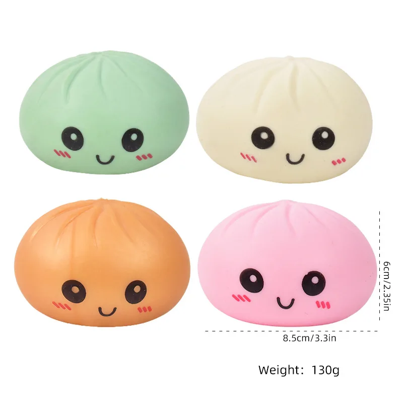 Simulation Dumpling Squishy Rebound Soft Squeeze Stress Ball With Bamboo Steamer Box Anti-Stress Toy Sensory For Creative Gift