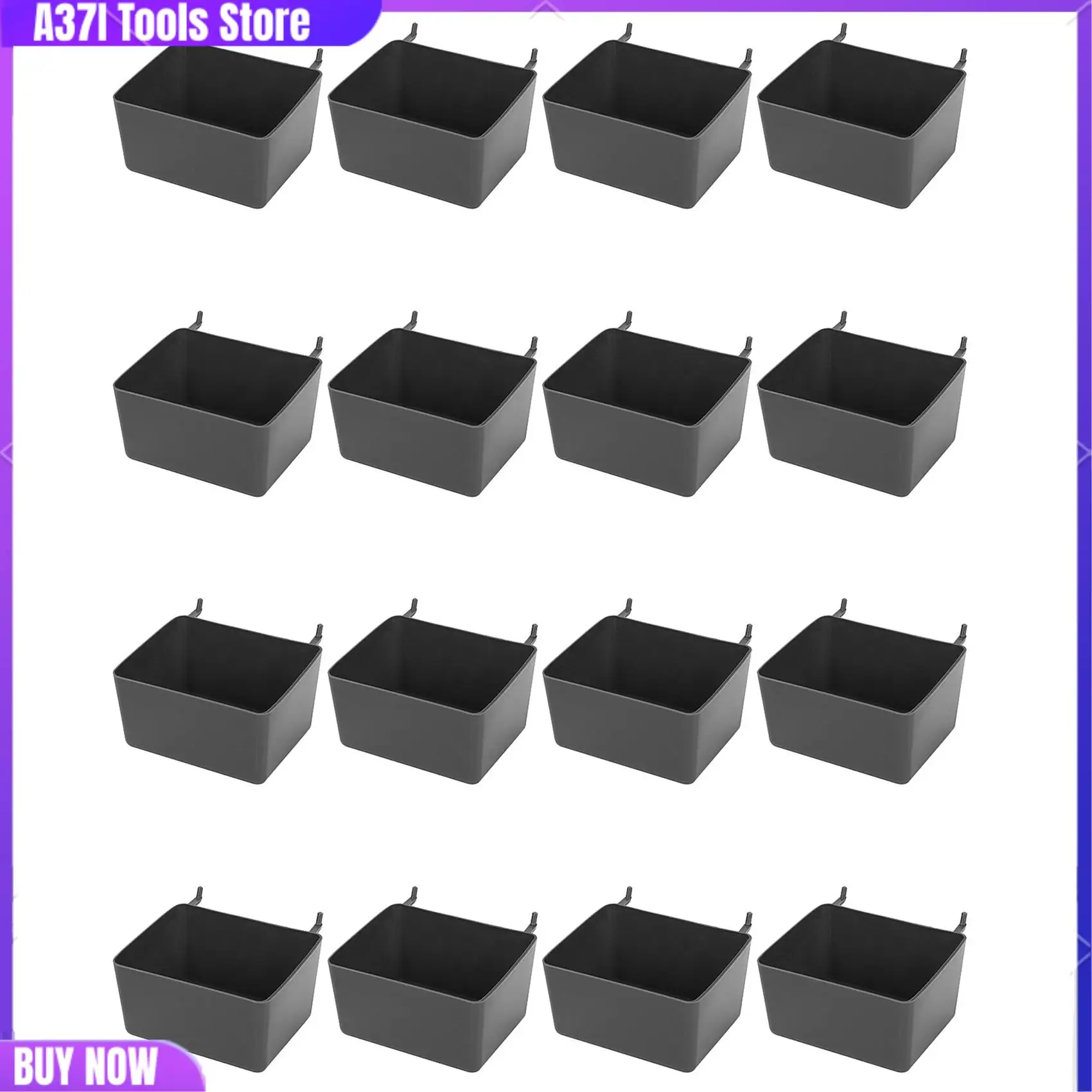 

16 Pieces Pegboard Bins Kit Pegboard Parts Storage Pegboard Accessories Workbench Bins For Organizing Hardware(Grey)-[A37I]
