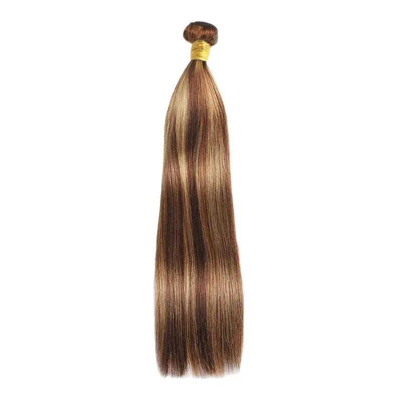 

Premium #P4/27 Double Drawn Straight Bundles Human Hair weaving 100% Unprocessed Brazilian Virgin Remy Full Hand Weaving ﻿