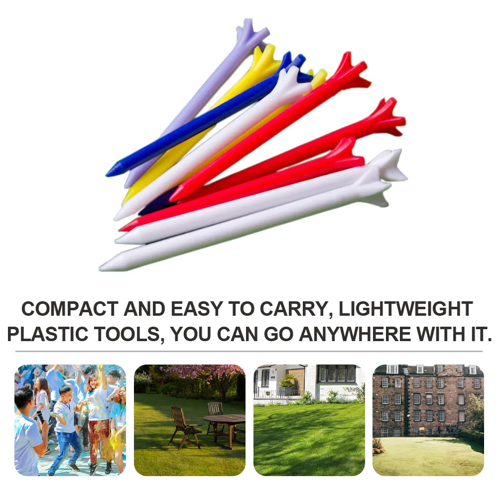 20 Buah Tee Golf 68Mm Lima Cakar 70Mm Alat Latihan Plastik Model Roda Dapat Digunakan Kembali Ringan Portabel Peralatan Latihan