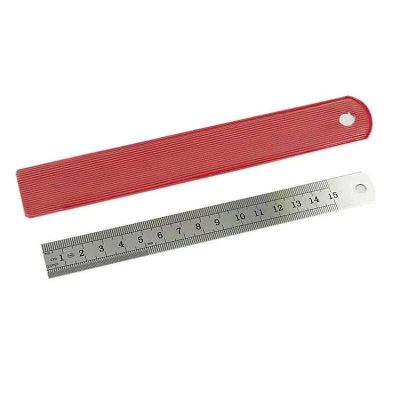 Stainless steel ruler Thick metal plate ruler Office drawing Measurement tool 30cm ruler Stationery