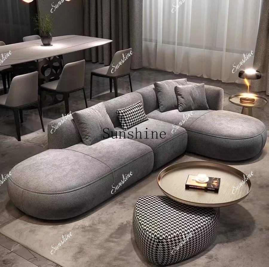Nordic modern simple multi-person corner combination fabric module size apartment Italian living room princess sofa  FT