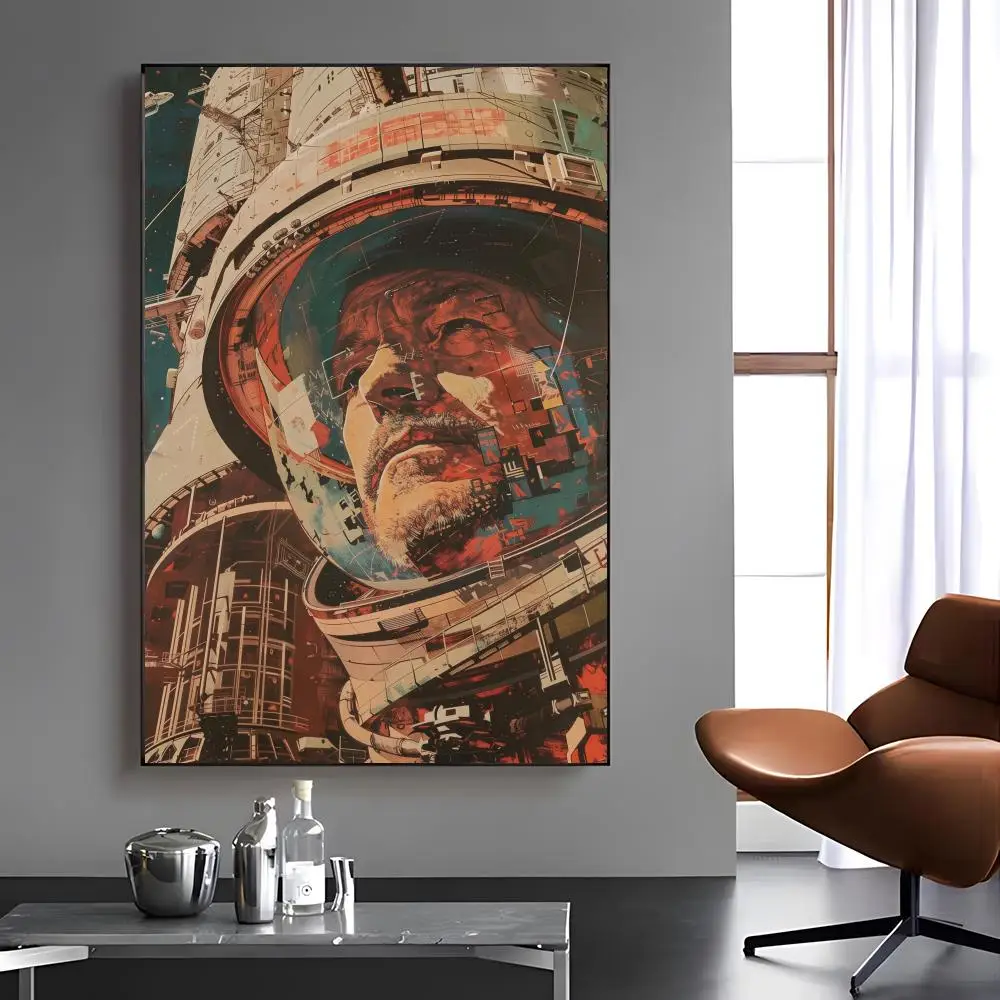 Goodbye Gagarin Painting Calligraphy Canvas Painting Art For Bathroom, Living Room Home Wall Decor Picture