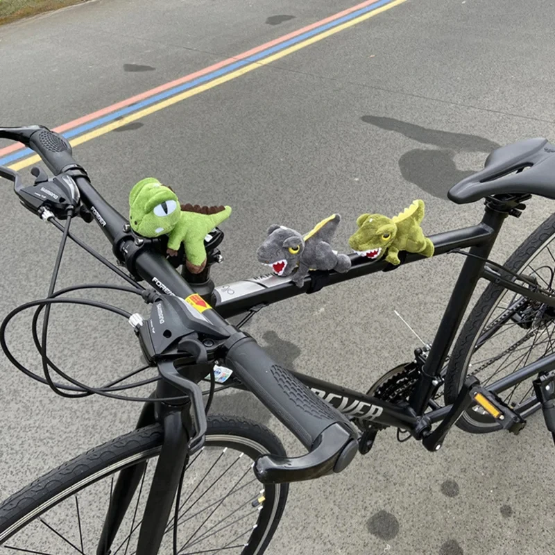 Dinosaur Bike Handlebar Ornament- Plush Stuffed Animal Decoration for Kids & Adults
