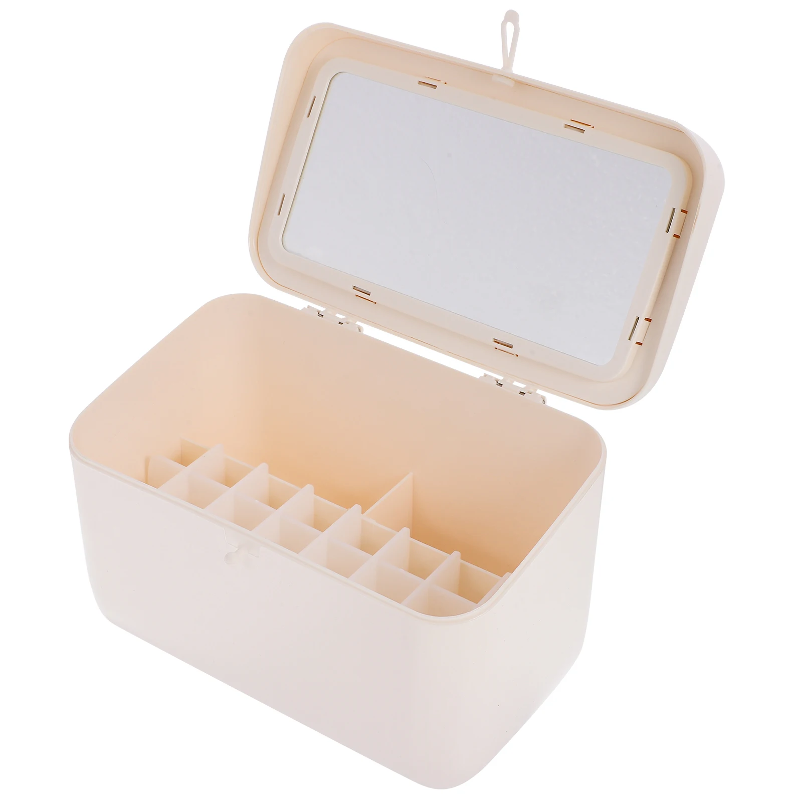 

Large Capacity Organizer Box Mirror Lipstick Makeup Storage Vanity Dresser Countertop Organizer Case For Skincare Nail