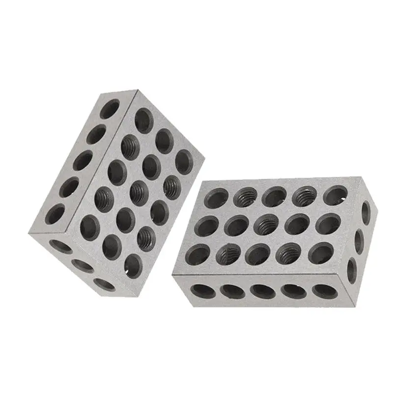 A36T-4Pcs 23 Holes Precision 25-50-75Mm Blocks Gauge Hardened Steel Parallel Block Set Matched Machinist Milling Tool