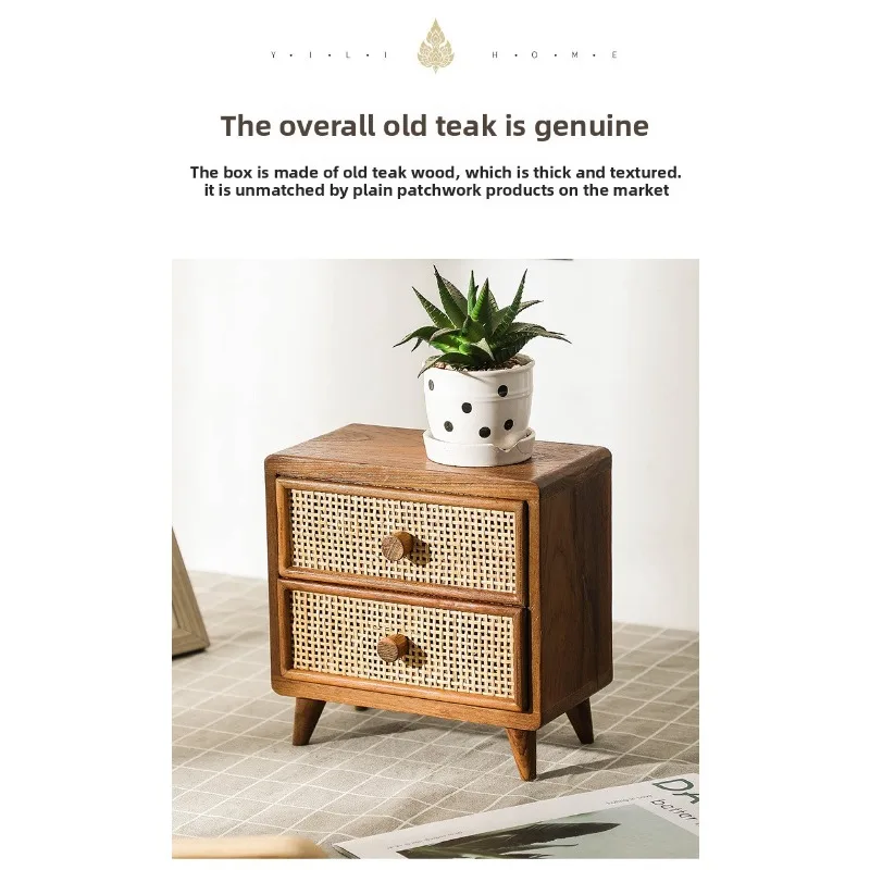 กล่องเก็บของบนโต๊ะทำงานไม้เนื้อแข็ง แบบลิ้นชัก ตู้จัดระเบียบบ้าน สีไม้ธรรมชาติ สำหรับสำนักงานและโต๊ะทำงาน