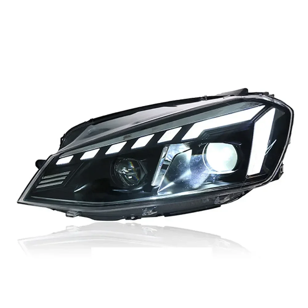 تصفيف السيارة المصابيح الأمامية لشركة فولكس فاجن Golf7 جولف 7 MK7 أودي LED المصباح 2013-2018 رئيس مصباح DRL إشارة العارض عدسة السيارات #4