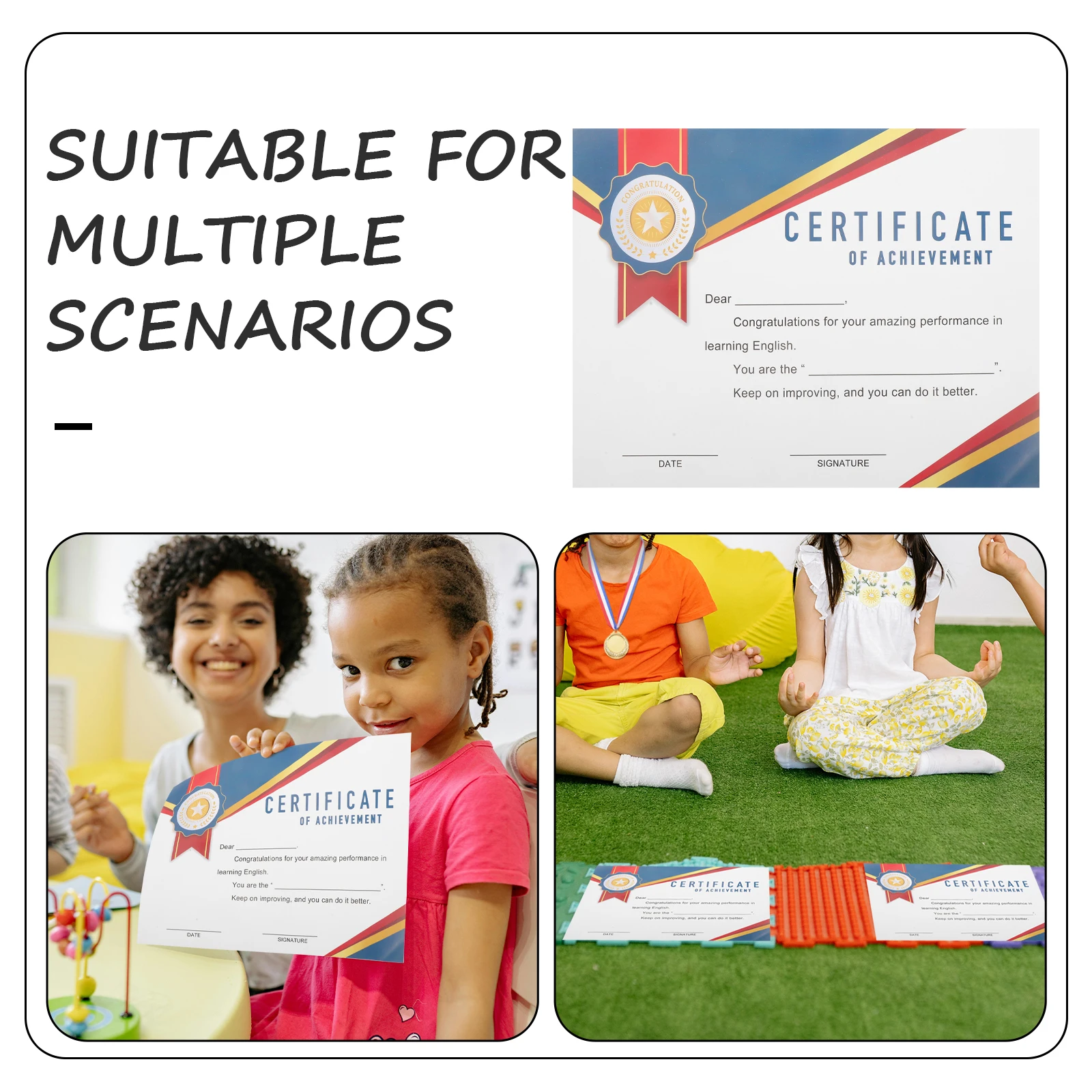 

Award Certificates Paper Delicate Blank Creative Printing for Students School Performances Graduation Completion