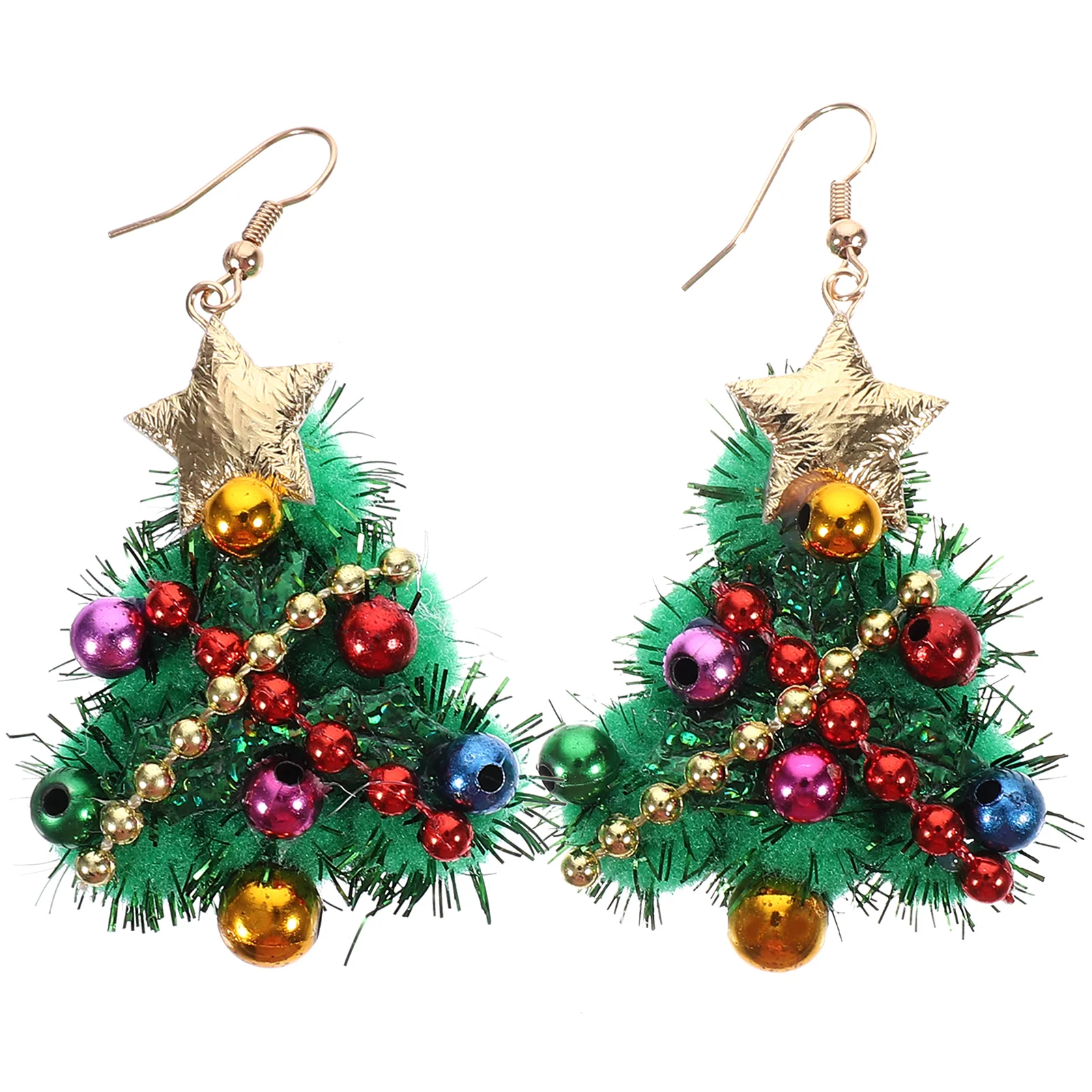 

Christmas Tree Bell Earrings Ornament Garland Earing Funny Plastic Dangle Miss Jewelry