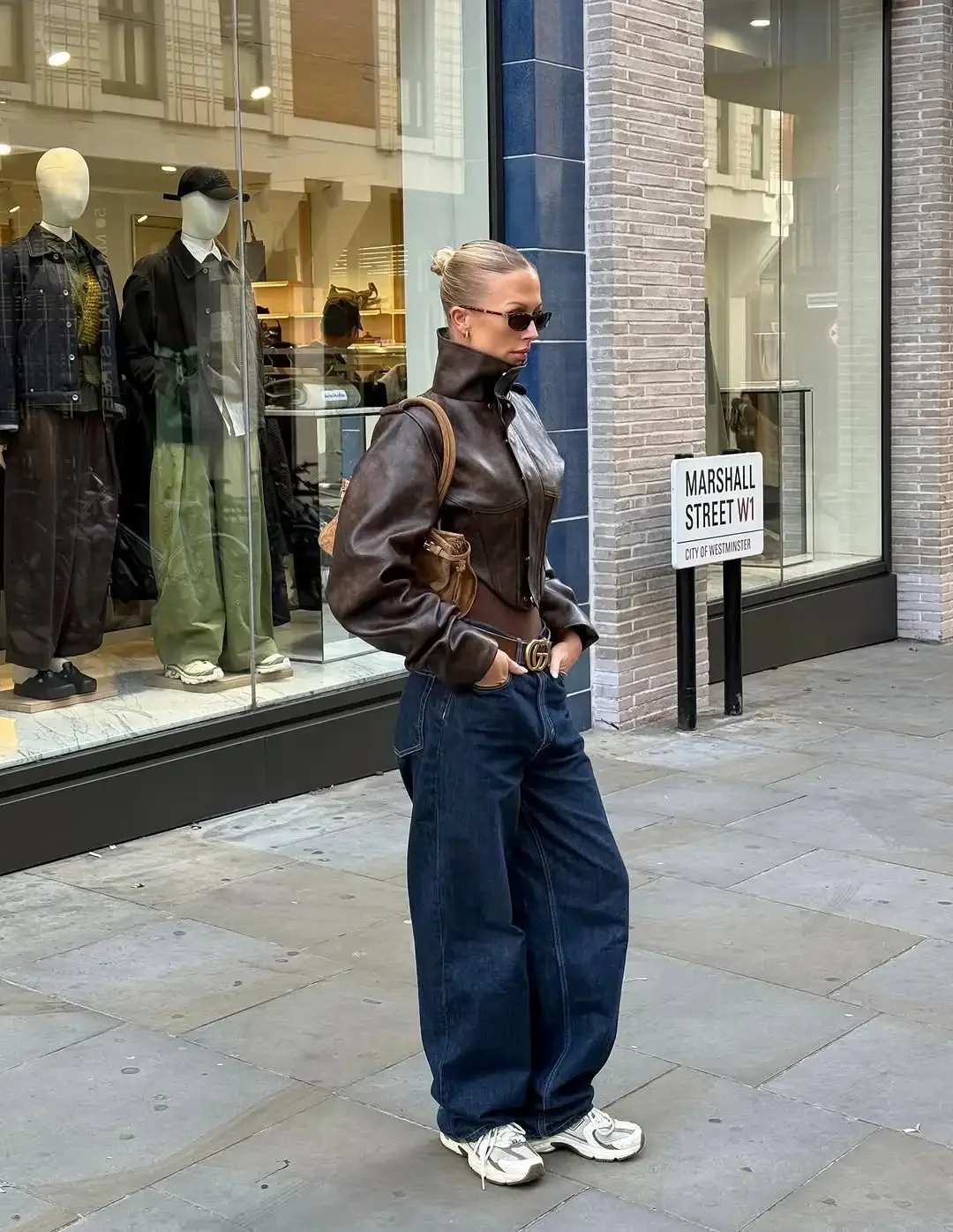 Giacca da donna in pelle con chiusura in vita Moda retrò Colletto alla coreana Manica intera Cerniera Fibbia Giacche corte 2026 Lady Street Outwear