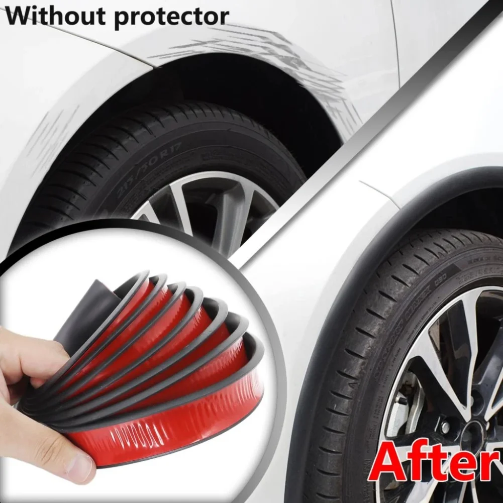 Universal Car Fender Flares Arche Rubber Wing Arch Extension For Auto Wheel Lip Body Kit Protector Door Seal Cover Strip Sticker