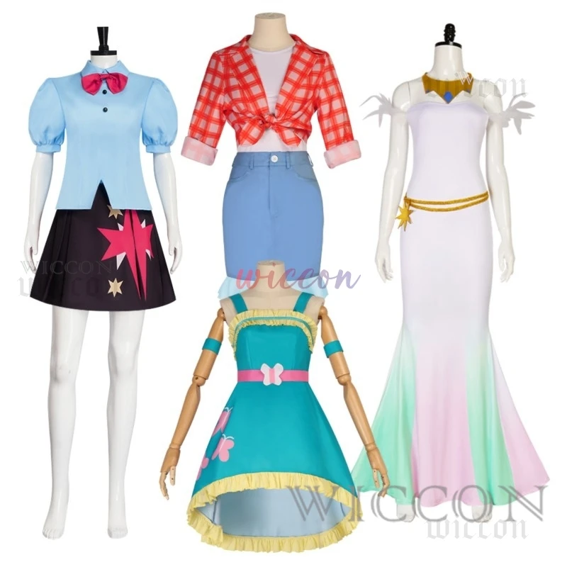 الشفق البريق تأثيري فستان مُصمم حسب الطلب Appleejack زي فلوترشي فستان الأميرة سيليستيا هالوين كرنفال حفلة موحدة مجموعة