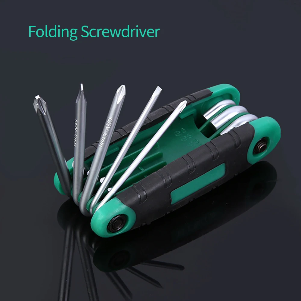 Portable Folding Hexagonal Wrench Screwdriver Multi-functional Folding Wrench for Cycling/work  Hand Tool Set