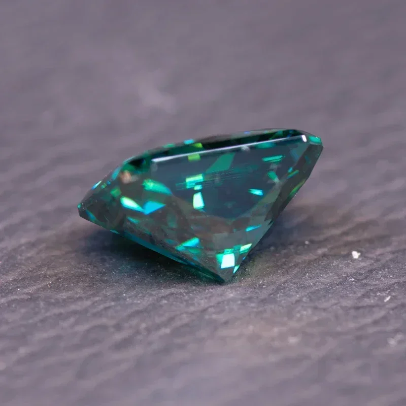 Moissanite Stone Radiant Cut Natural Green Color Gemstone Bead for DIY Ring Necklace Earrings Materials with Certificate